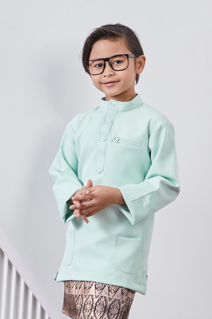 Baju Melayu Yusoff Kids - Mint Green